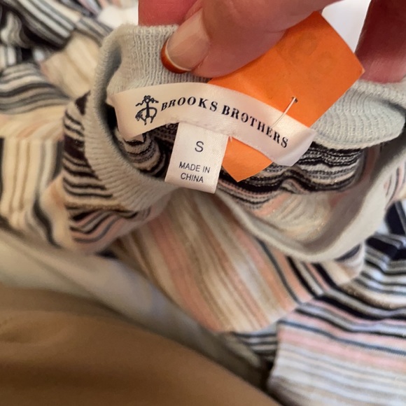 Brooks Brothers shimmery stripes crew neck sweater - Picture 2 of 2